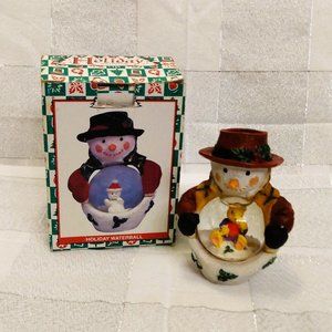 World Bazaars Holiday Waterball/Snow Globe Snowman &  Teddy Bear With Box